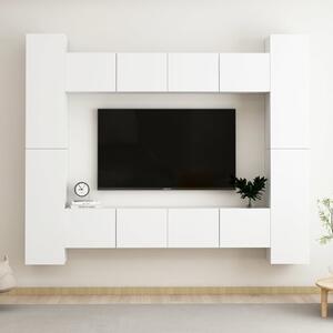 8-cz. zestaw szafek TV, biały, materiał drewnopochodny