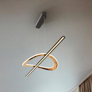Schuller Valencia Żyrandol LED Enora, czarna/złota, długość 120 cm, CCT możliwość ściemniania, czarny, salon / jadalnia, aluminium, nowoczesny