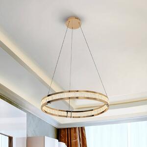 Schuller Valencia Lampa wisząca Lorian, możliwość ściemniania, mosiężny / złoty, salon / jadalnia, aluminium
