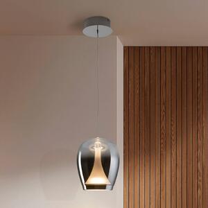 Schuller Valencia Lampa wisząca szklana Suspiro, aluminiowy / szary / cynkowy, salon / jadalnia, szkło
