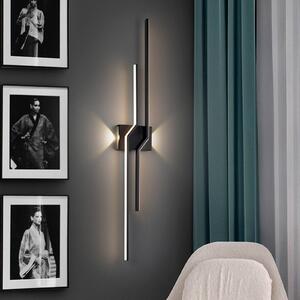 Schuller Valencia Kinkiet LED Zig Zag, czarny, salon / jadalnia, aluminium, nowoczesny
