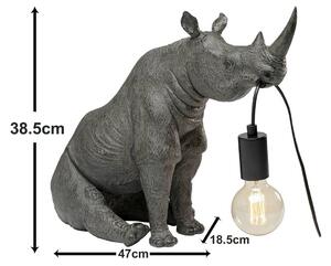 KARE Lampa stołowa design Sitting Rhino, aluminiowy / szary / cynkowy, salon / jadalnia, tworzywo sztuczne, design