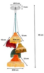 KARE Lampa wisząca designerska Saloon Fringes, możliwość ściemniania, multikolor, salon / jadalnia, tworzywo sztuczne, design