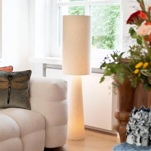 KARE Lampa stojąca designerska Marleen, kremowy / amber, salon / jadalnia, tkanina / materiał / jedwab, design