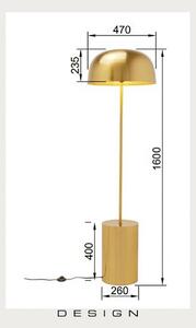 KARE Lampa stojąca designerska Loungy, mosiężny / złoty, salon / jadalnia, metal, design
