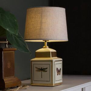 PR Home Lampa stołowa Lucca, kremowy / amber, salon / jadalnia, tkanina / materiał / jedwab