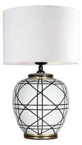 PR Home Lampa stołowa New York, biały / opal, salon / jadalnia, tkanina / materiał / jedwab