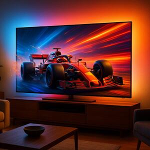 Calex Zestaw Smart HDMI Sync Box z taśmą LED, 250 cm, RGBW Set, możliwość ściemniania, biały / opal, salon / jadalnia, tworzywo sztuczne, nowoczesny