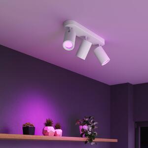 Calex Smart Reflektor sufitowy biały długość 37 cm 3-punktowa GU10-LED RGBW Smart, możliwość ściemniania, biały / opal, salon / jadalnia, metal, nowoczesny