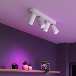Calex Smart Reflektor sufitowy biały długość 49 cm 4-punktowa GU10-LED RGBW Smart, możliwość ściemniania, biały / opal, salon / jadalnia, metal, nowoczesny