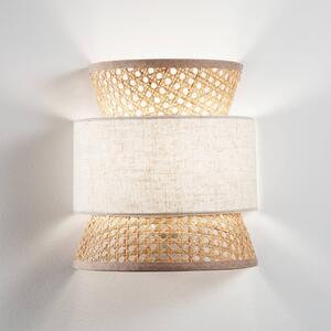 Luce Ambiente Design Kinkiet Gazebo, możliwość ściemniania, kremowy / amber, salon / jadalnia, drewno
