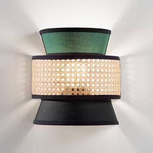 Luce Ambiente Design Kinkiet Gazebo, możliwość ściemniania, zielony, salon / jadalnia, tkanina / materiał / jedwab