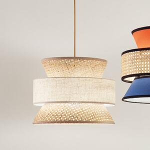 Luce Ambiente Design Lampa wisząca Gazebo, możliwość ściemniania, kremowy / amber, salon / jadalnia, drewno