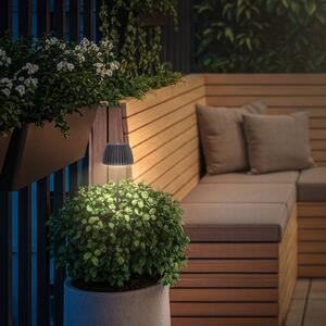 Briloner Lampa z grotem ziemnym LED RIFFLE MINI, antracyt, Ø 9 cm, IP44 możliwość ściemniania, czarny, metal, nowoczesny