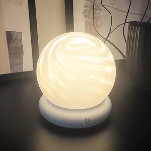 Briloner Lampa stołowa LED LUSTRO, biała, Ø 15 cm, RGBW, touchdim możliwość ściemniania, biały / opal, salon / jadalnia, tworzywo sztuczne, nowoczesny