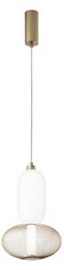Luce Ambiente Design Lampa wisząca Inkas, mosiężny / złoty, salon / jadalnia, szkło