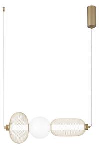 Luce Ambiente Design Lampa wisząca Inkas, mosiężny / złoty, salon / jadalnia, szkło