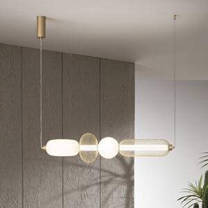 Luce Ambiente Design Lampa wisząca Inkas, mosiężny / złoty, salon / jadalnia, szkło