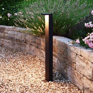 Deko-Light Słupek oświetleniowy LED Lerna, czarny, aluminium, nowoczesny