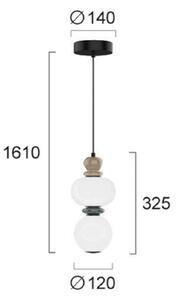 Viokef Lampa wisząca Gemma, multikolor, salon / jadalnia, szkło