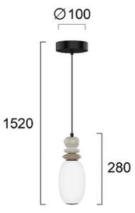 Viokef Lampa wisząca Gemma, multikolor, salon / jadalnia, szkło