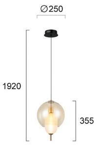 Viokef Lampa wisząca szklana Adol, kremowy / amber, salon / jadalnia, szkło
