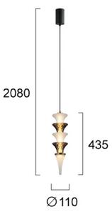Viokef Lampa wisząca szklana Venera, biały / opal, salon / jadalnia, szkło