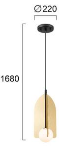 Viokef Lampa wisząca Fedora, możliwość ściemniania, mosiężny / złoty, salon / jadalnia, metal