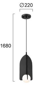 Viokef Lampa wisząca Fedora, możliwość ściemniania, czarny, salon / jadalnia, metal