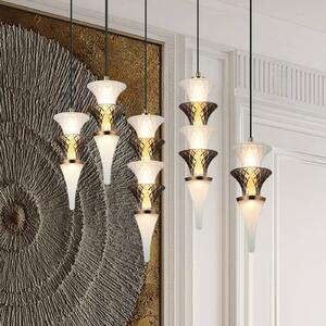 Viokef Lampa wisząca szklana Venera, biały / opal, salon / jadalnia, szkło