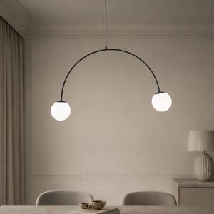 Lampa wisząca szklana Nova Domiluce, możliwość ściemniania, czarny, salon / jadalnia, metal, nowoczesny