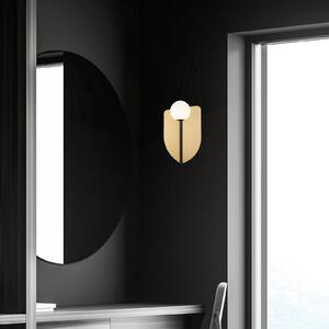 Viokef Kinkiet Fedora, możliwość ściemniania, mosiężny / złoty, salon / jadalnia, metal