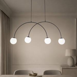 Lampa wisząca szklana Nova Domiluce, możliwość ściemniania, czarny, salon / jadalnia, metal, nowoczesny