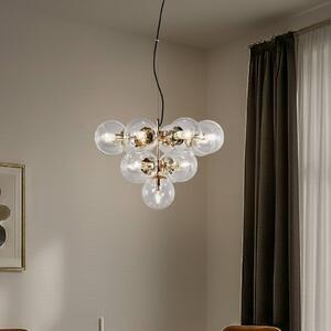Lampa wisząca szklana Zumba Domiluce, możliwość ściemniania, mosiężny / złoty, salon / jadalnia, metal, nowoczesny