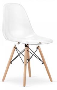 Krzesła przezroczyste OSAKA 3666 nogi drewniane / 4 sztuki