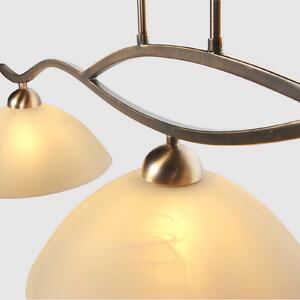 Steinhauer Lampa wisząca szklana Anthea, możliwość ściemniania, brązowy / mosiężny, salon / jadalnia, metal