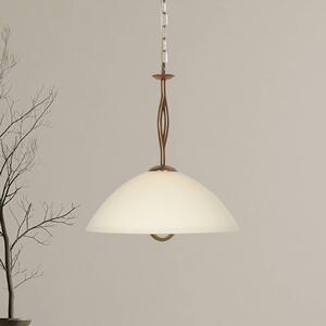 Steinhauer Lampa wisząca szklana Anthea, możliwość ściemniania, brązowy / mosiężny, salon / jadalnia, metal