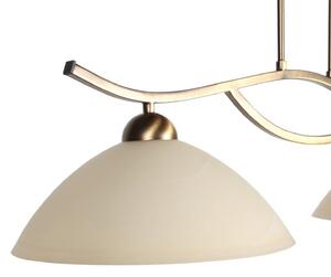 Steinhauer Lampa wisząca szklana Anthea, możliwość ściemniania, brązowy / mosiężny, salon / jadalnia, metal