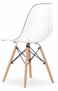 MebleMWM Krzesła przezroczyste ▪️ OSAKA ▪️ 3666 ▪️ nogi drewniane ▪️ 4 sztuki