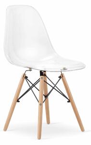 MebleMWM Krzesła przezroczyste ▪️ OSAKA ▪️ 3666 ▪️ nogi drewniane ▪️ 4 sztuki