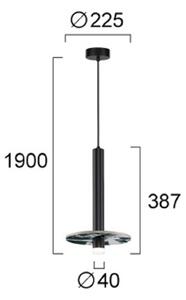 Viokef Lampa wisząca Leandros, czarny, salon / jadalnia, metal