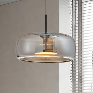 Viokef Lampa wisząca szklana Deco, aluminiowy / szary / cynkowy, salon / jadalnia, szkło