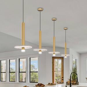 Viokef Lampa wisząca Leandros, mosiężny / złoty, salon / jadalnia, metal