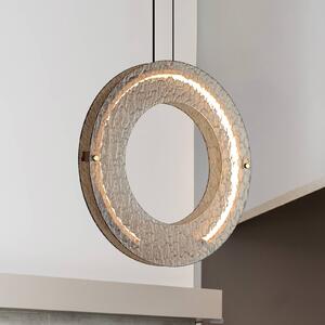 Viokef Lampa wisząca Tamara, kremowy / amber, salon / jadalnia, szkło, nowoczesny