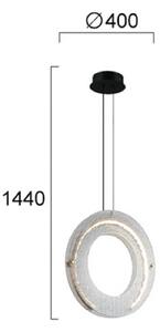 Viokef Lampa wisząca Tamara, aluminiowy / szary / cynkowy, salon / jadalnia, szkło, nowoczesny