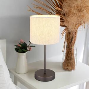 Globo Lampa stołowa Thea, kremowy / amber, salon / jadalnia, tkanina / materiał / jedwab, skandynawski