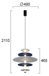 Viokef Lampa wisząca Azul, aluminiowy / szary / cynkowy, salon / jadalnia, tworzywo sztuczne