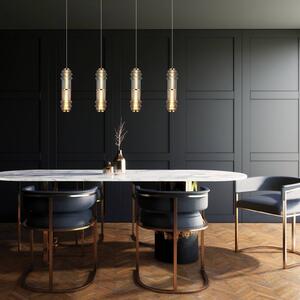 Viokef Lampa wisząca Dereck, aluminiowy / szary / cynkowy, salon / jadalnia, szkło