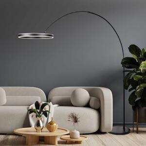 Steinhauer Lampa łukowa - lampa stojąca Ringlux, możliwość ściemniania, czarny, salon / jadalnia, metal, nowoczesny