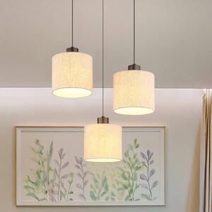 Globo Lampa wisząca Thea, możliwość ściemniania, kremowy / amber, salon / jadalnia, tkanina / materiał / jedwab, skandynawski